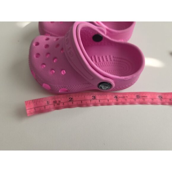 Crocs Baby Girl's Pink Colored Rubber Clogs Child Size 2/3 - Picture 6 of 6